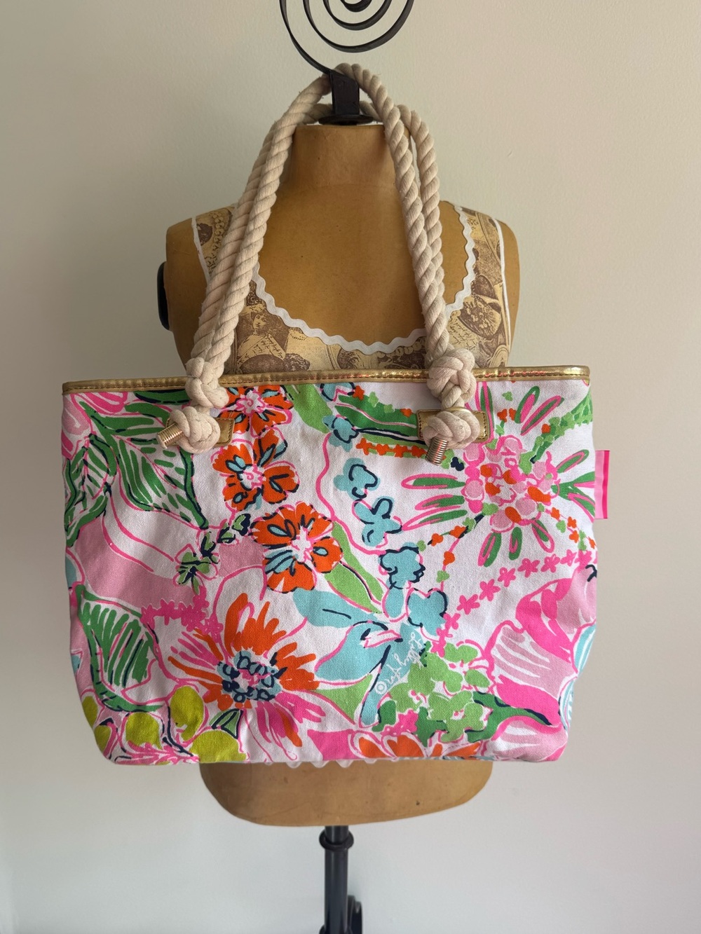 Lilly Pulitzer for Target Floral Canvas Rope Tote Bag